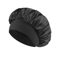 1PC Women's Satin Solid Bonnets Wide-brimmed Night Sleeping Bathing Hat Unisex Head Wrap Elastic Band Cap Hair Care Bonnet. Econic Blanks