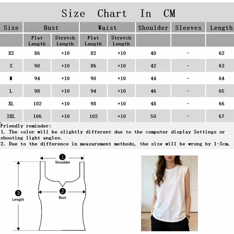 Woman Loose Sleeveless Tank Top Summer Casual Vest Basic Daily T-shirt Sweet Style Suitable For Students Stretchy Soft Lady Wear Quick Pick Grocers