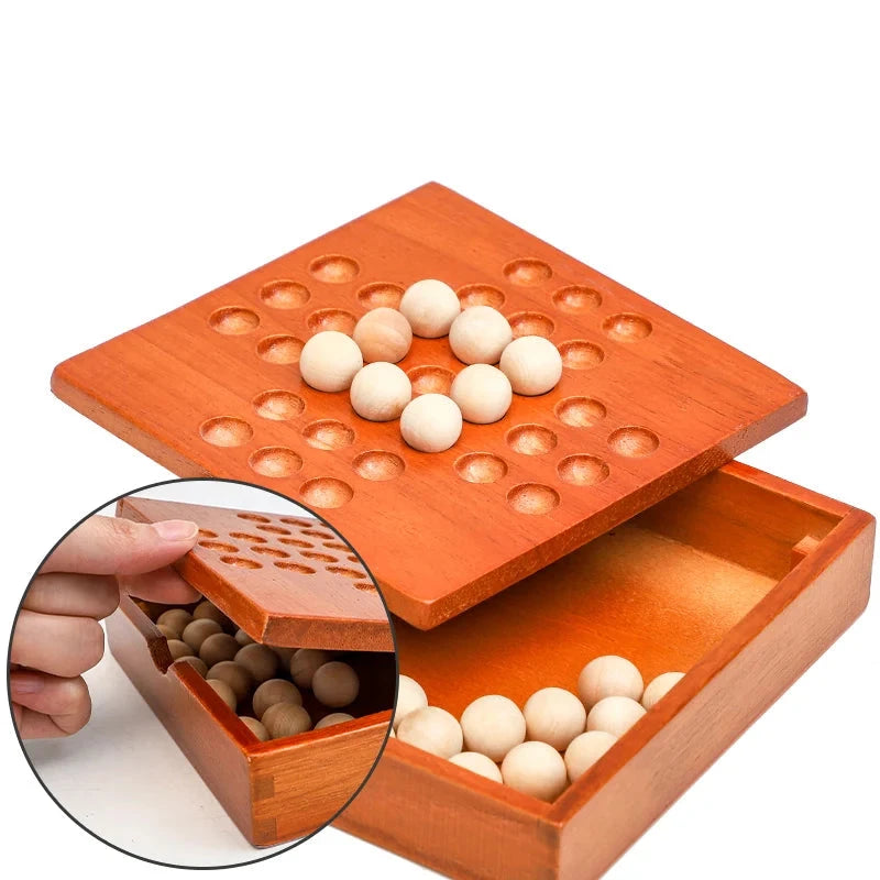 1Set Europe Board Game Single Chess Peg Solitaire Diamond Move Independently Cognitive Ability Toy Classical Educational Toys Econic Blanks