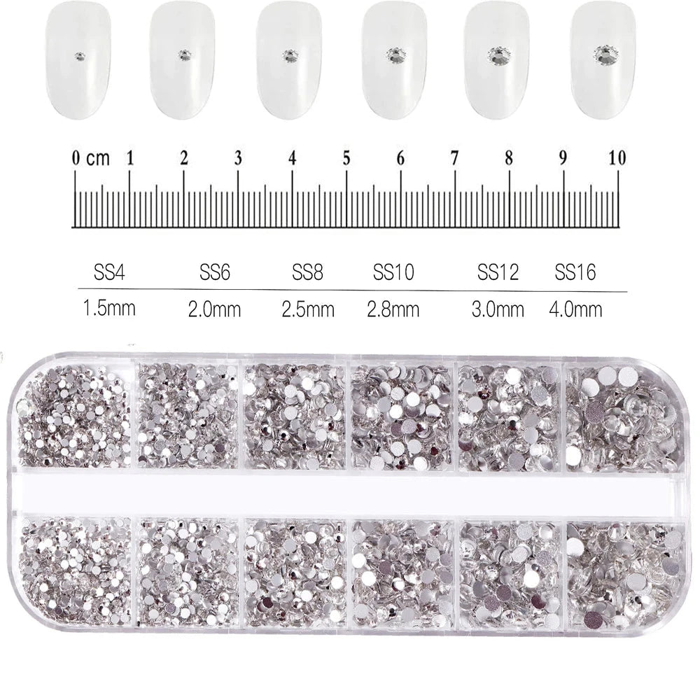 180pcs AB Flatback Glass Nail Art Rhinestones Multi-shape Mixed Diamond Gems Blue Purple Crystal Stones For DIY Nail Decoration Econic Blanks