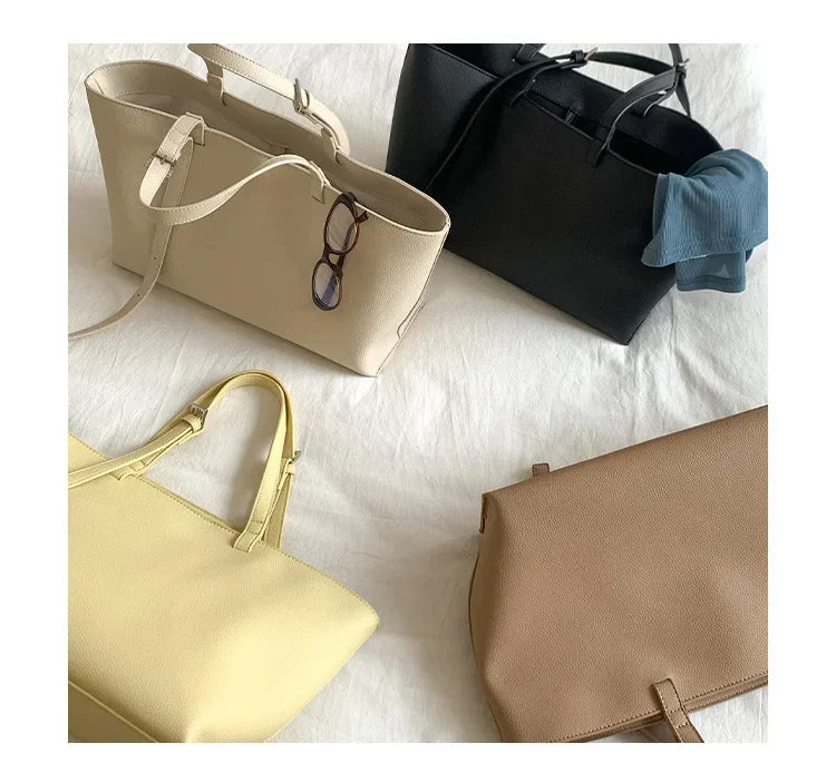 Casual Soft Tote Women Bag PU Leather Shoulder Bags for Women 2026 NEW High Quality Handbags and Purses Large Shopper Purses Quick Pick Grocers
