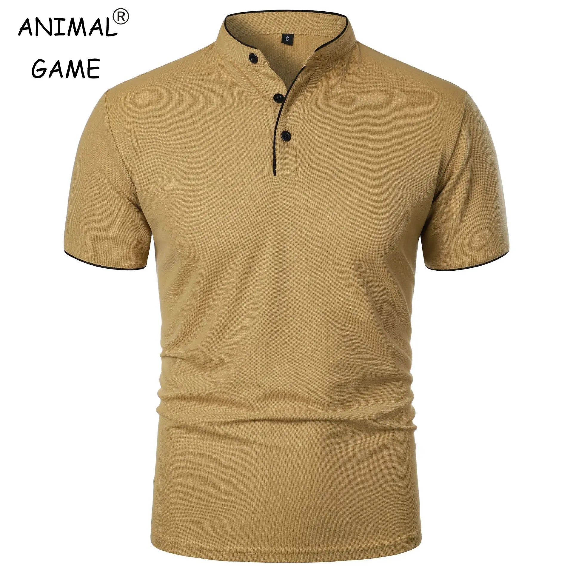Summer Men's Short Sleeve Collar Tshirts New Solid Color Casual Polo Shirt Trendy Breathable Loose Basic Splice Top Quick Pick Grocers