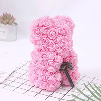 25cm Artificial Teddy Rose Flower Bear with Box Romantic Valentines Day Gift Girlfriend Women Anniversary Wedding Party Supplies Quick Pick Grocers