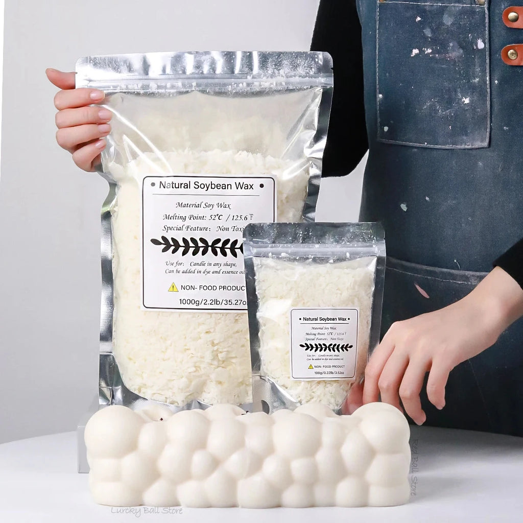 500g/1kg Pure Soy Wax Paraffin Material Pre-Soy Wax-Core Pigments Aromatherapy Pure Paraffin Wax DIY Handmade Candles Crafts Econic Blanks