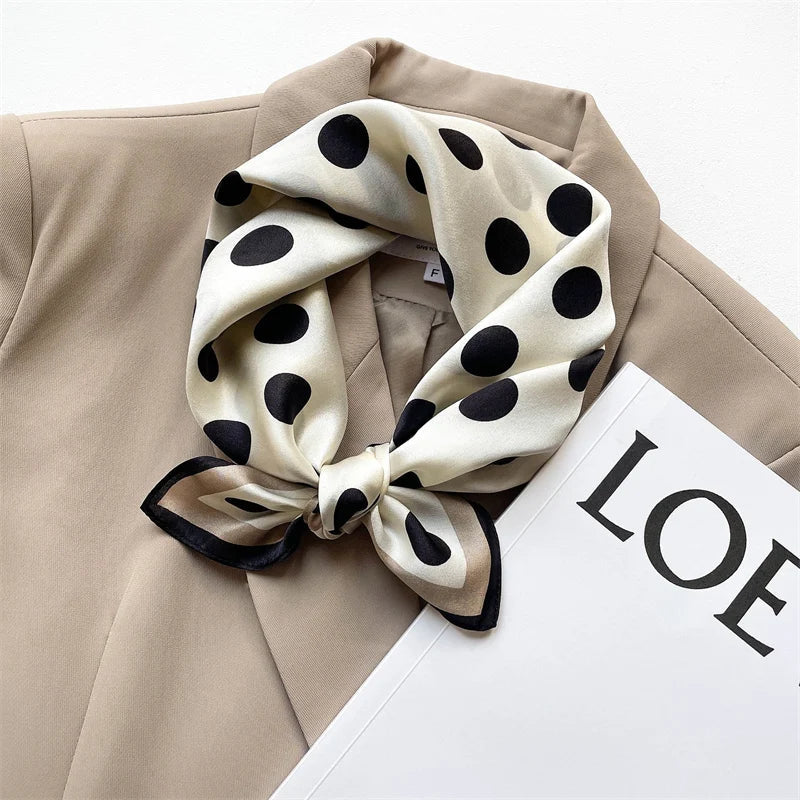 2025 Fashion 100% Real Silk Scarf 53cm Square Bandelet Women's Silk Temperament Small Scarf Neck Decorative Wrap Printed Scarves Quick Pick Grocers