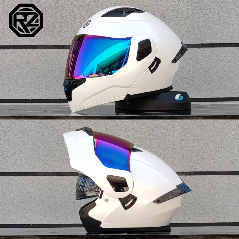 ORZ Personalised Motorcycle Full Face Helmet Men Women Fashion Dual Lens Helmets Motocross Racing Modular Flip Up Casco Moto Quick Pick Grocers