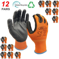 NMSafety 12 Pairs Work Gloves For PU Palm Coating Safety Protective Glove Nitrile Professional Safety Suppliers Quick Pick Grocers
