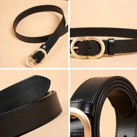 BEAUTODAY Belt Women Genuine Cow Leather Metal Oval Buckle Retro Simple Solid Ladies Jeans Dress Waistband Handmade 91012 Quick Pick Grocers