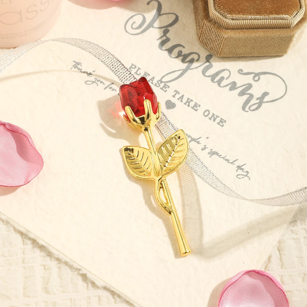 1/2Pcs Eternal Crystal Glass Rose - Valentine's Day Wedding Gift for Girlfriend Wife Artificial Flower Without Box Quick Pick Grocers