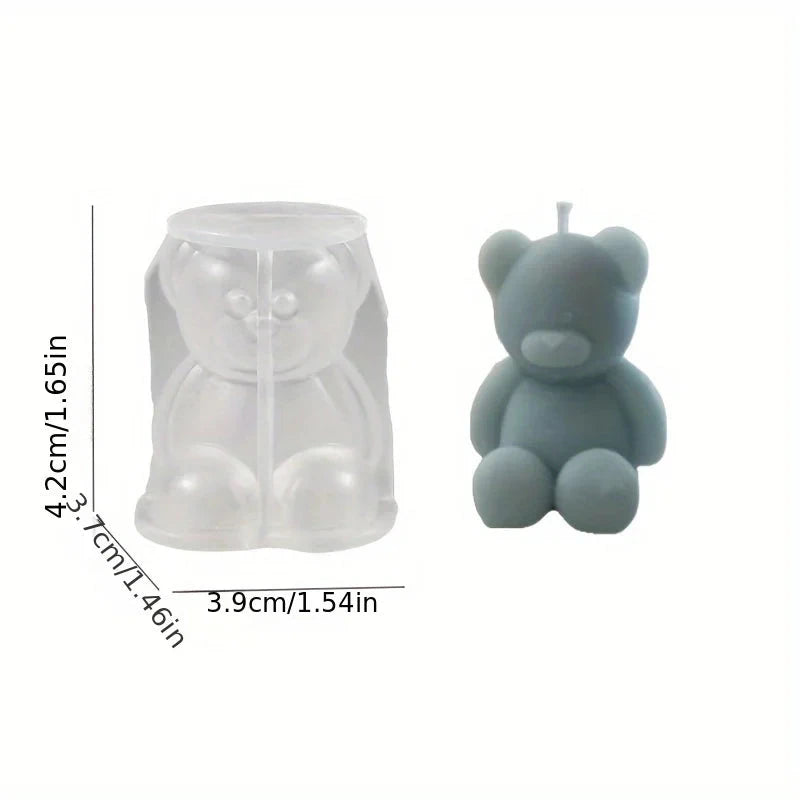 Silicone Bear Mold for Scented Candles, Soap Making and Resin Casting - Cute Animal Shape Mold for Home Decor, Aromatherapy Econic Blanks