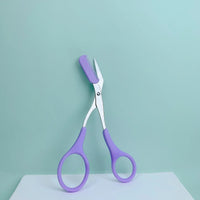 1 Pcs Pink Eyebrow Trimming Scissors with Built-in Comb - Stainless Steel, Precise Grooming Tool, Creating Perfect Eyebrows Quick Pick Grocers