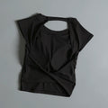 Sexy Short Backless Fixed Chest Pad Sports T-shirt Vest Women's Tight Fitting Quick Drying Slimming Yoga Suit Top Clothing Quick Pick Grocers