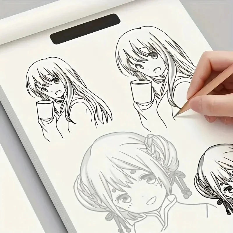 Anime Character Line Art Drawing Book - 48 Pages for Tracing & Painting Practice Econic Blanks