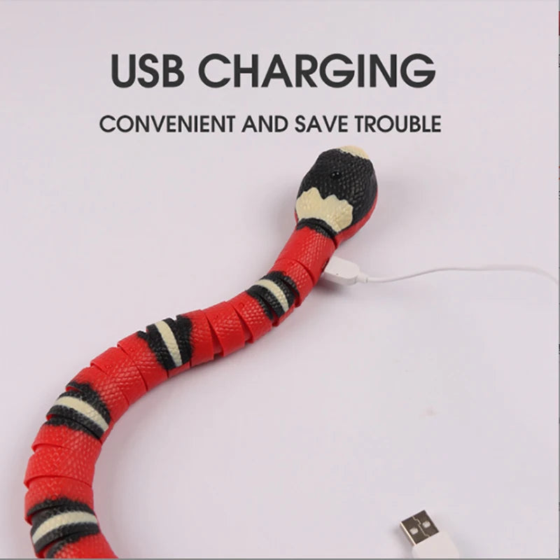 Automatic Cat Toys Interactive Smart Sensing Snake TeaseToys for Cats USB Charging Cat Accessories for Pet Cats  Game Play To Econic Blanks