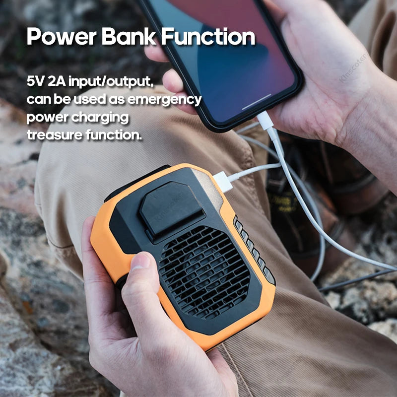 Kinscoter 6000mAh Hanging Neck/Waist Fan USB Mini Portable Rechargeable Fan For Outdoor Camping Hiking Climbing Running Sports Quick Pick Grocers