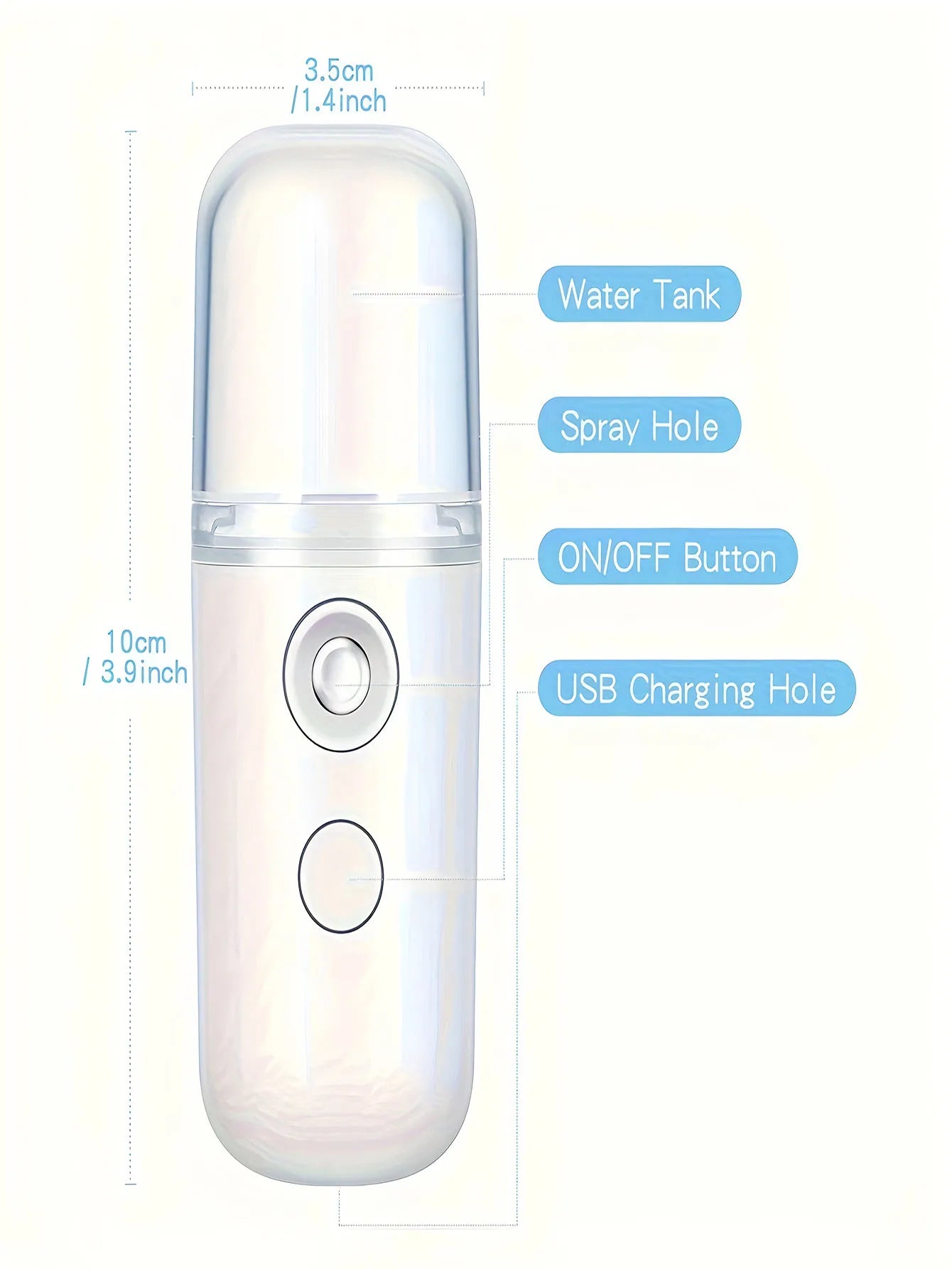 USB Mist Facial Sprayer  Humidifier Rechargeable Nebulizer Face Steamer Moisturizing Beauty Instruments Face Skin Care Tools Quick Pick Grocers