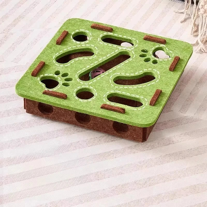 Cat Puzzle Toy Felt Puzzle Box Cat Exercise Toy With Ball Indoor Sports Entertainment Hunting Cat Toys For Indoor Cats Quick Pick Grocers