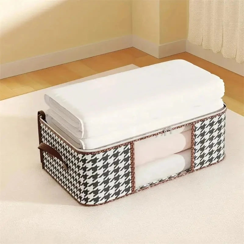 Large Clear Foldable Storage Box with Handles And Zipper - Dustproof Clothes Organizer for Home Econic Blanks