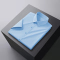 New Men's Business Casual Solid Color Short Sleeved Shirt for Summer Fashion No Ironing Comfortable and Versatile Top Quick Pick Grocers