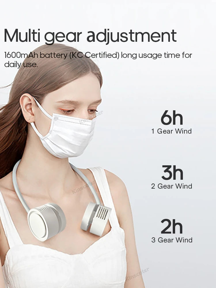 New Hanging Neck Fan Portable Cooling Fan Air Cooler USB Leafless Bladeless Neckband Mini Rechargeable Electric Fans Quick Pick Grocers