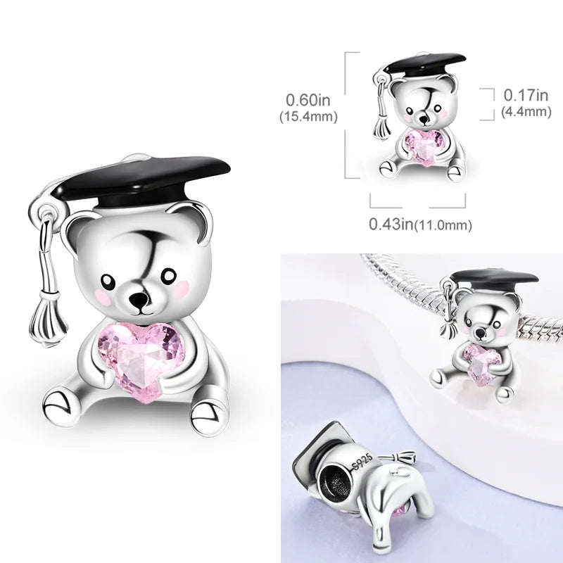 2025 Hot Sale Charms Bead 925 Sterling Silver Pink Butterfly Luminous Firefly Dangle Fit Bangle Bracelet Necklace DIY Jewelry Econic Blanks