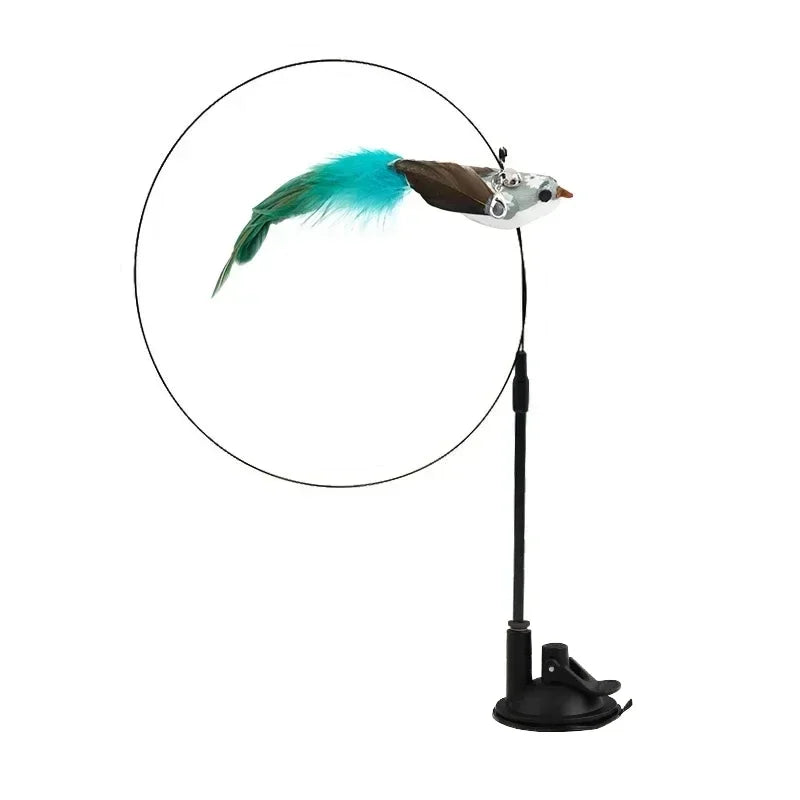 Simulation Bird Cat Toys Funny Interactive Peacock with Bell Cat Stick Toy for Kitten Playing Teaser Wand Toys Pet Cats Supplies Quick Pick Grocers