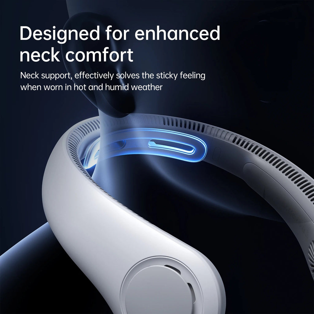 JISULIFE Portable Neck Fan Upgraded, 5000mAh Battery, Necksupport, 5 Speeds Gears Adjustment, Outdoor Wearable Hands-Free Fan Quick Pick Grocers