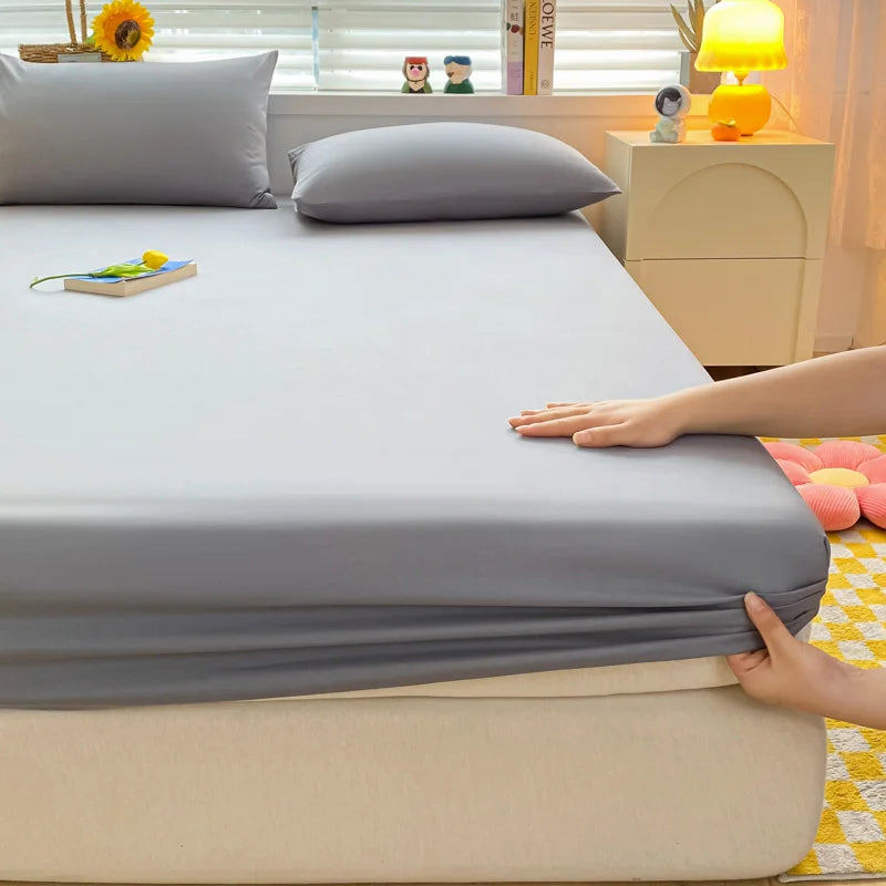 Soft Cotton Fitted Bed Sheet with Elastic Mattress Cover Quick Pick Grocers