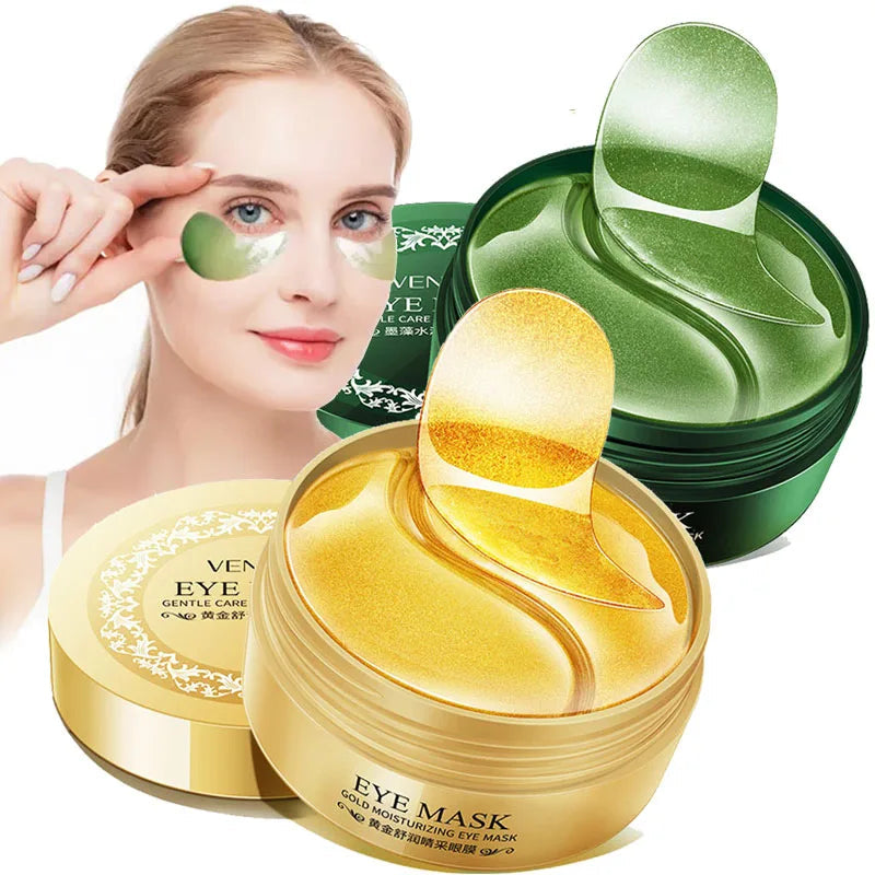 60pcs/box Gold Crystal Collagen Eye Mask Anti Dark Circles Eye Bags Firming Moisturizing Eye Patches Eyes Skin Care Products Quick Pick Grocers
