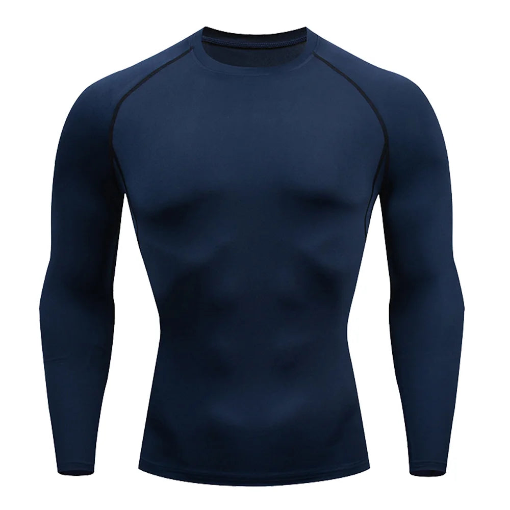 Men Bodybuilding Sports T-Shirt Quick Dry Running Shirt Long Sleeve Compression Top Gym T Shirt Men Fitness Tight Rashgad Quick Pick Grocers