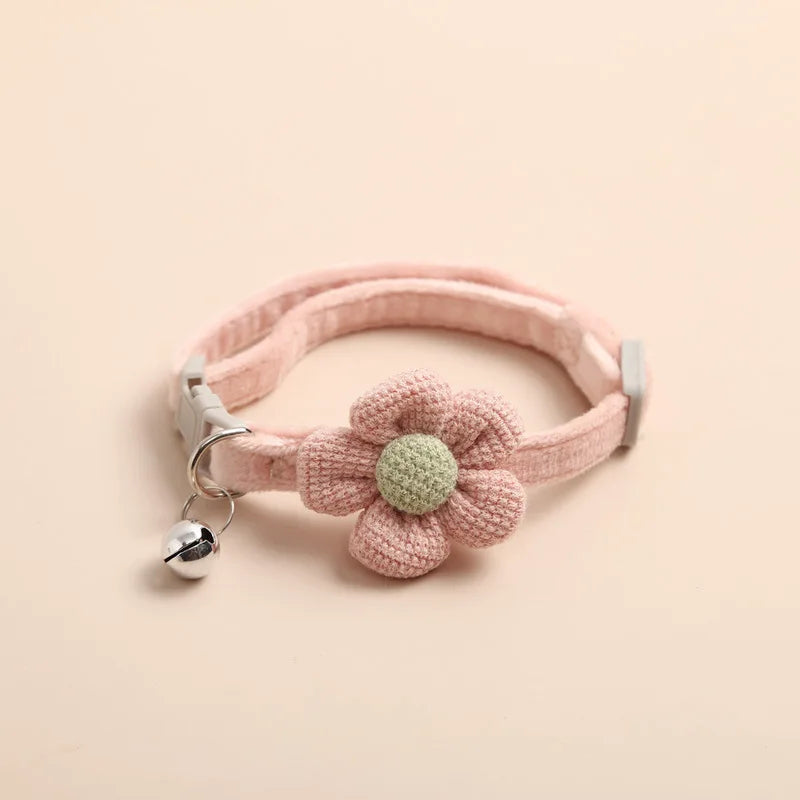 1Pc Cat Collar with Cute Flower  Adjustable Buckle Cat Collar Bell Collar Cat  Small Pet Supplies  Kitten Collar  Small Dog Acce Econic Blanks