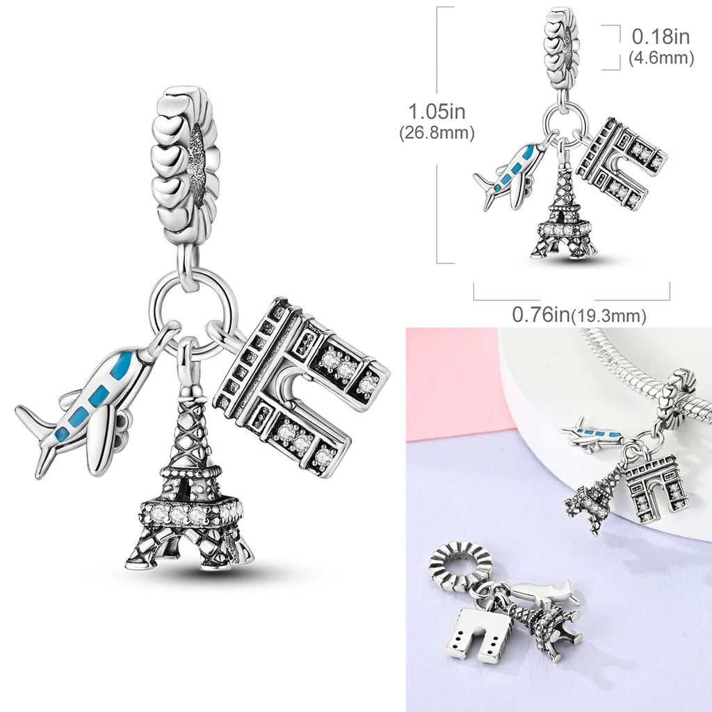 2025 Hot Sale Charms Bead 925 Sterling Silver Pink Butterfly Luminous Firefly Dangle Fit Bangle Bracelet Necklace DIY Jewelry Econic Blanks
