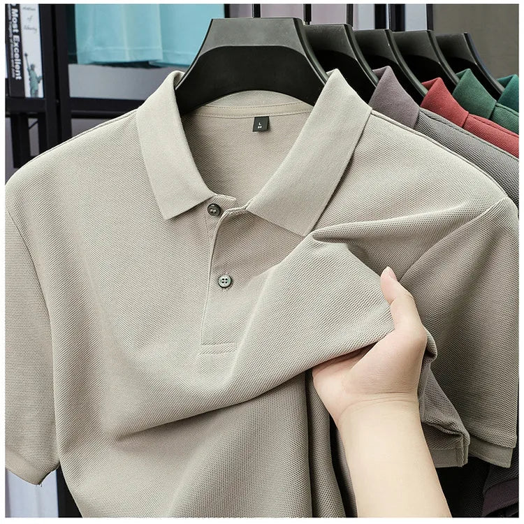 Men's 100% Cotton Polo Shirt - Summer Casual Breathable Tee,19 Colors,Ideal for Golf and Sports,Business Casual,Silk-Like Finish Quick Pick Grocers