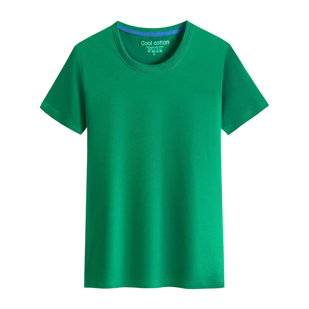 2026 Brand New 100% Cotton Mens T-shirt Pure Color Men T Shirts Round Collar Short-Sleeve Man T-shirt Top Tees For Male Clothes Quick Pick Grocers