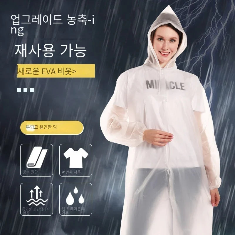 High Quality 1piece 145*68CM EVA Unisex Raincoat Thickened Raincoat Women Waterproof Men Black Camping Waterproof Rainwear Suit Quick Pick Grocers
