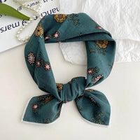 55cm Laies Headband Cotton Linen Square Scarf Women Korean College Girls Fashion Spring Autumn New Style Elegant Neck Scarves Quick Pick Grocers