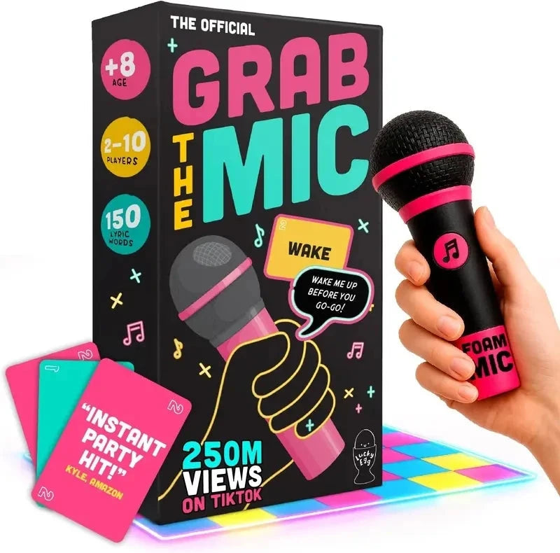 Lucky Egg Official Grab The Mic Family Karaoke Board Game 2-10 Players Game For Hilarious Game Nights Birthday Party Kids Gift Econic Blanks