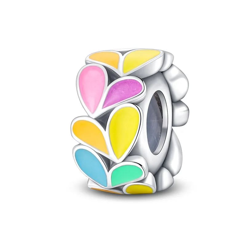 100% 925 Sterling Silver Rainbow Zircon Colorful Butterfly Dragon Shaped Silicone Stopper Charms Beads Fit DIY Bracelets Jewelry Econic Blanks