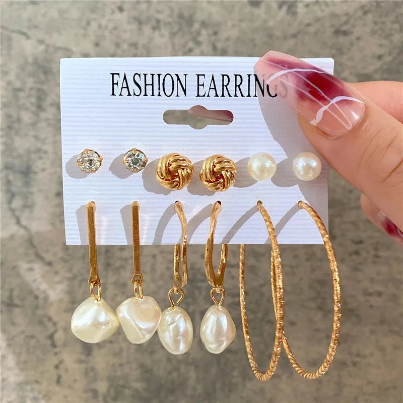 Modyle Gold Color Dangle Earrings Set Butterfly Acrylic Hollow Drop Earrings for Women Heart Hoop Earring Fashion Jewelry Gifts Econic Blanks