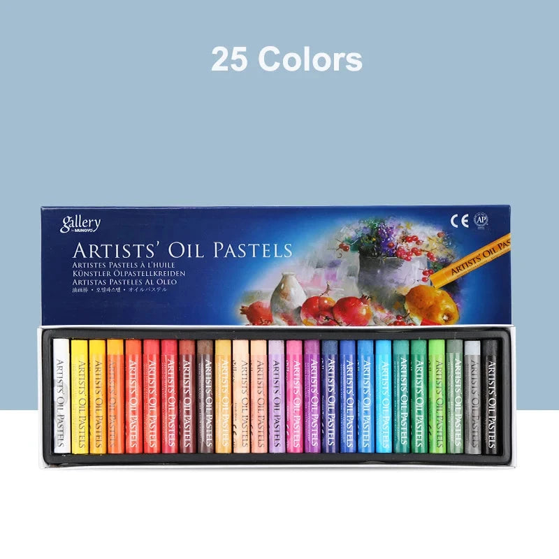 MUNGYO Artist Oil Pastel Set 12/25/50 Professional Painting Drawing Graffiti Art Crayons Washable Round Non Toxic Sticks Econic Blanks