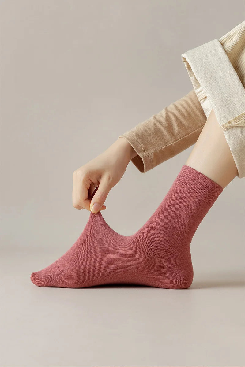 Socks women's Cotton Solid Color Autumn Spring  Soft Breathable Quick Pick Grocers