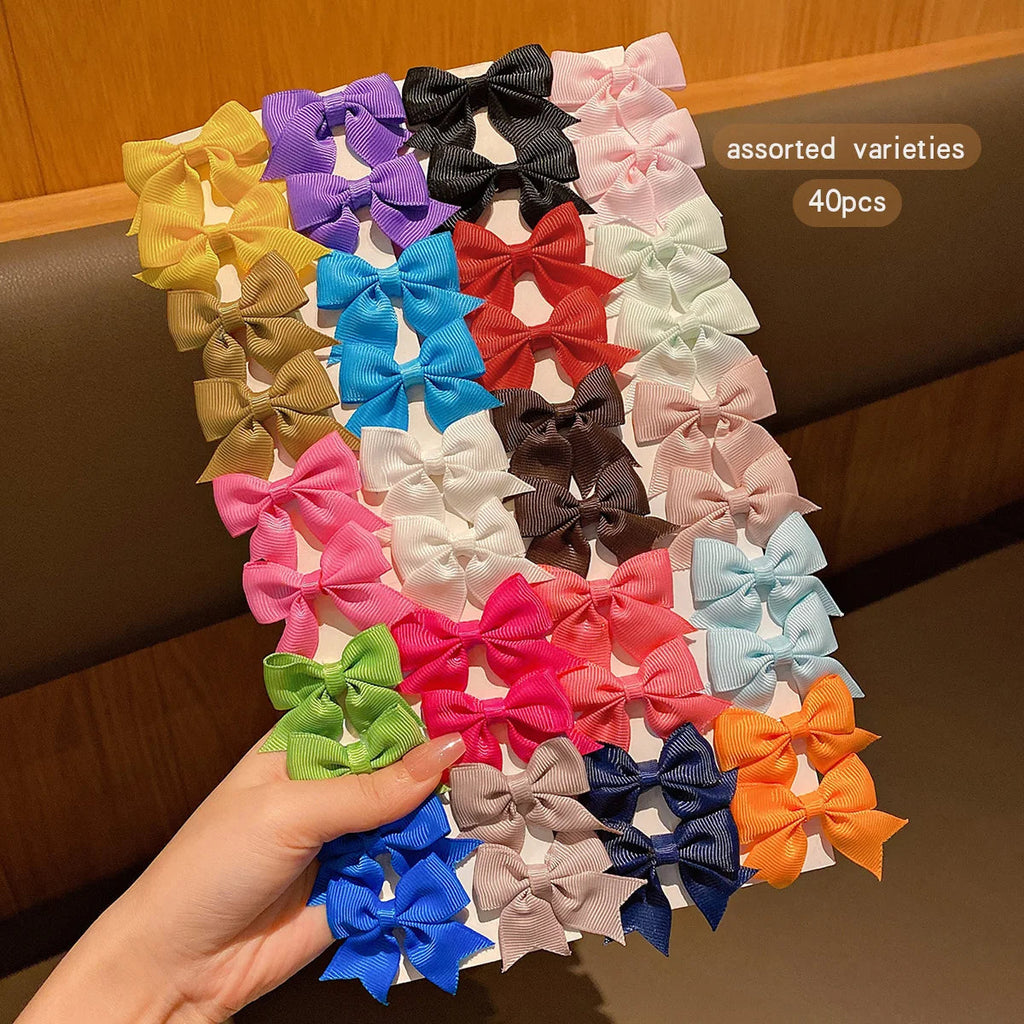 30 colored random bow fabric hair clips suitable for daily use as hair accessories Quick Pick Grocers