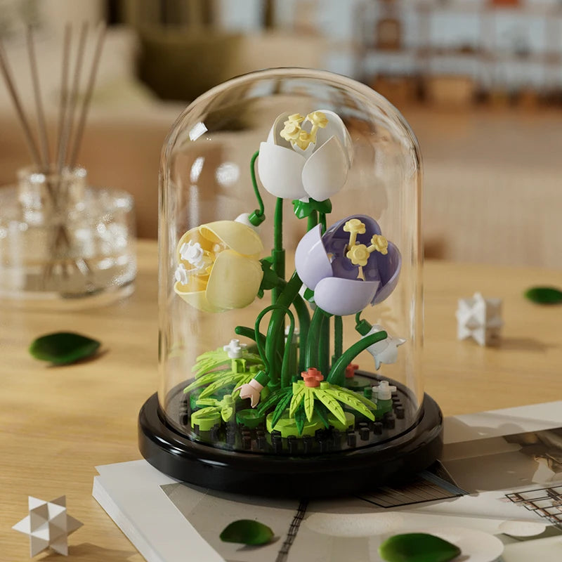Micro particle building block bouquet handmade gift, children's puzzle toy handmade DIY sunflower desktop decoration ornament Quick Pick Grocers