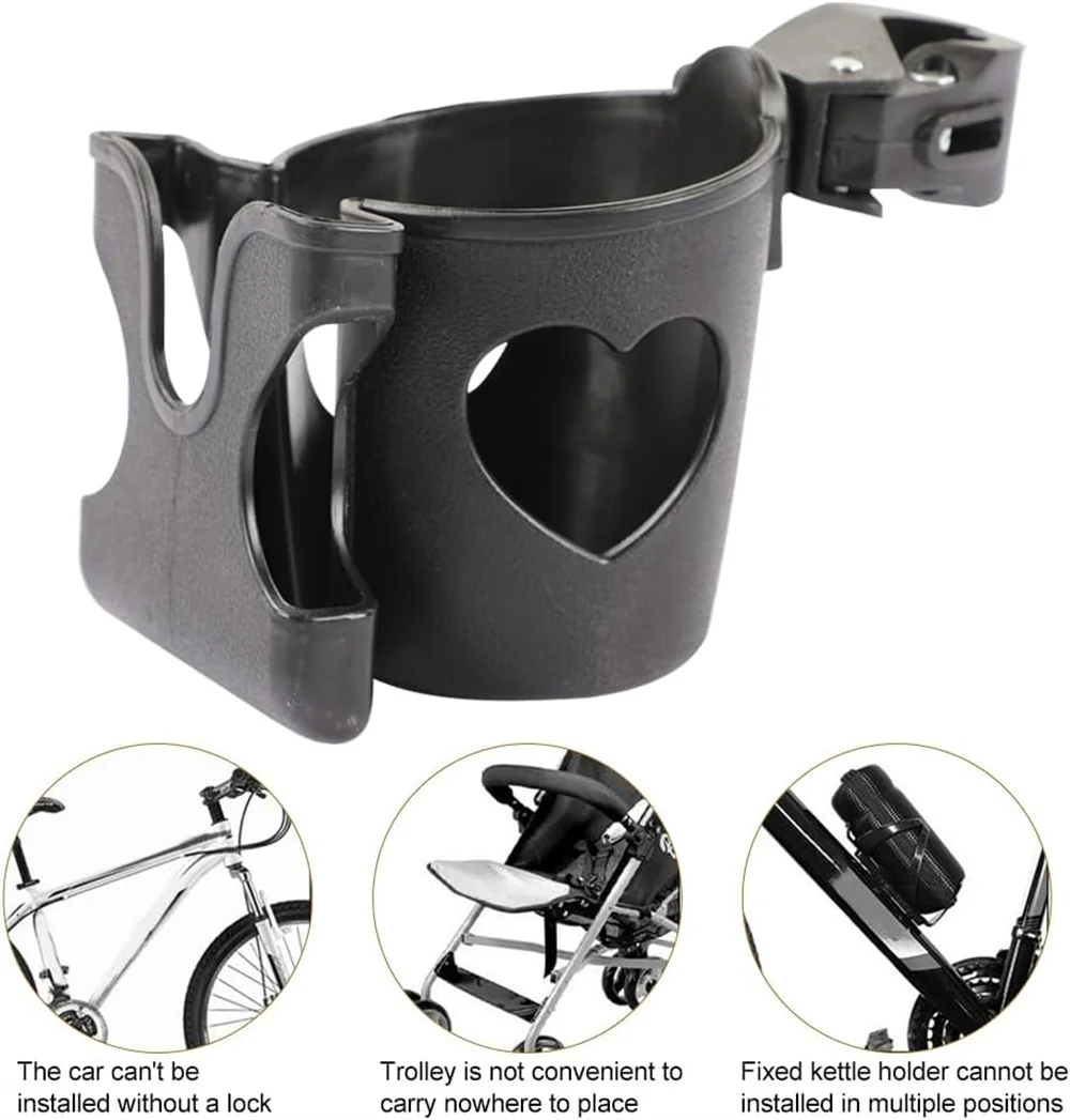 Stroller Cup Holder Phone Holder 2-in-1 Stroller Phone Milk Bottle Holder For Pram Pushchair Wheelchair Accessories Purest Peak