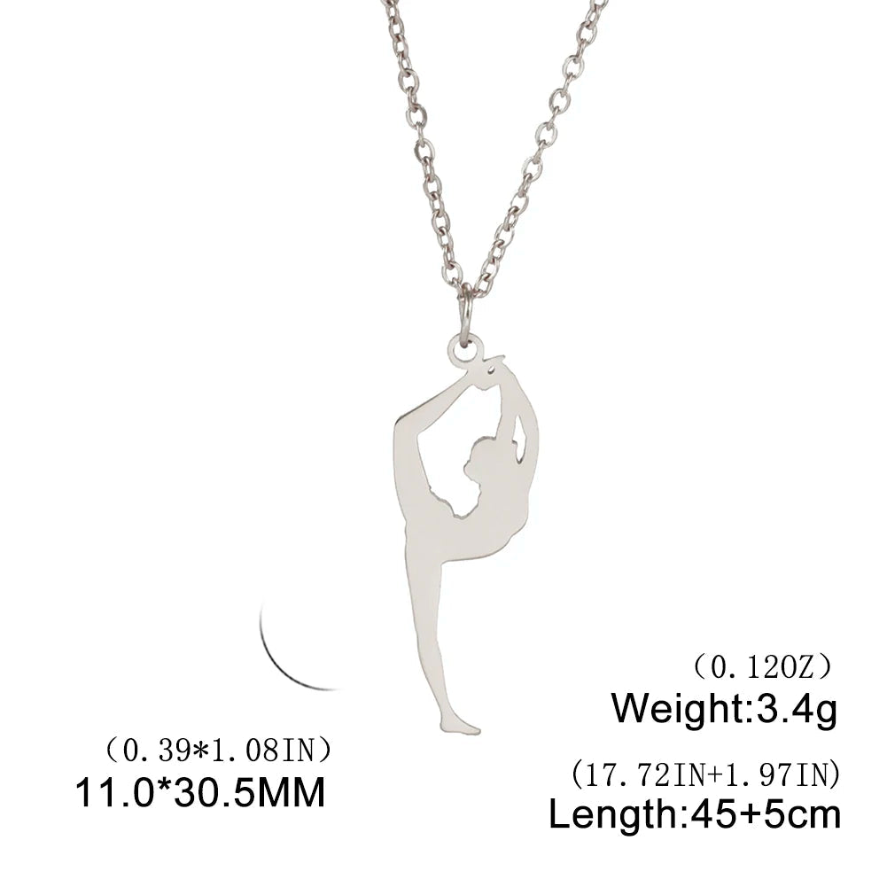 Rhythmic Gymnastics Necklace Women Trend 2025 Gymnast Stainless Steel Jewelry BFF Dancer Girl Sport Accessories Mother Day Gift Quick Pick Grocers