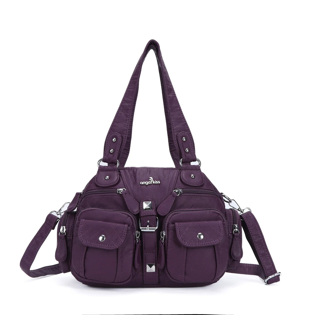 Vintage Women Handbags Satchel Top-handle Handbag PU Shoulder Bag Dumpling Pack Give Gifts Shoulder Bags Phone Money Pack Quick Pick Grocers