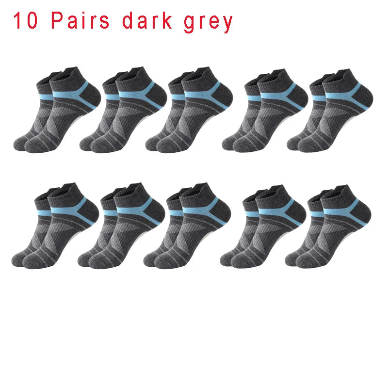 5 Pairs High Quality Socks Men Summer Outdoor Casual Cotton Socks Short Breathable Black Ankle Socks Run Sports Socks Size 38-45 Quick Pick Grocers