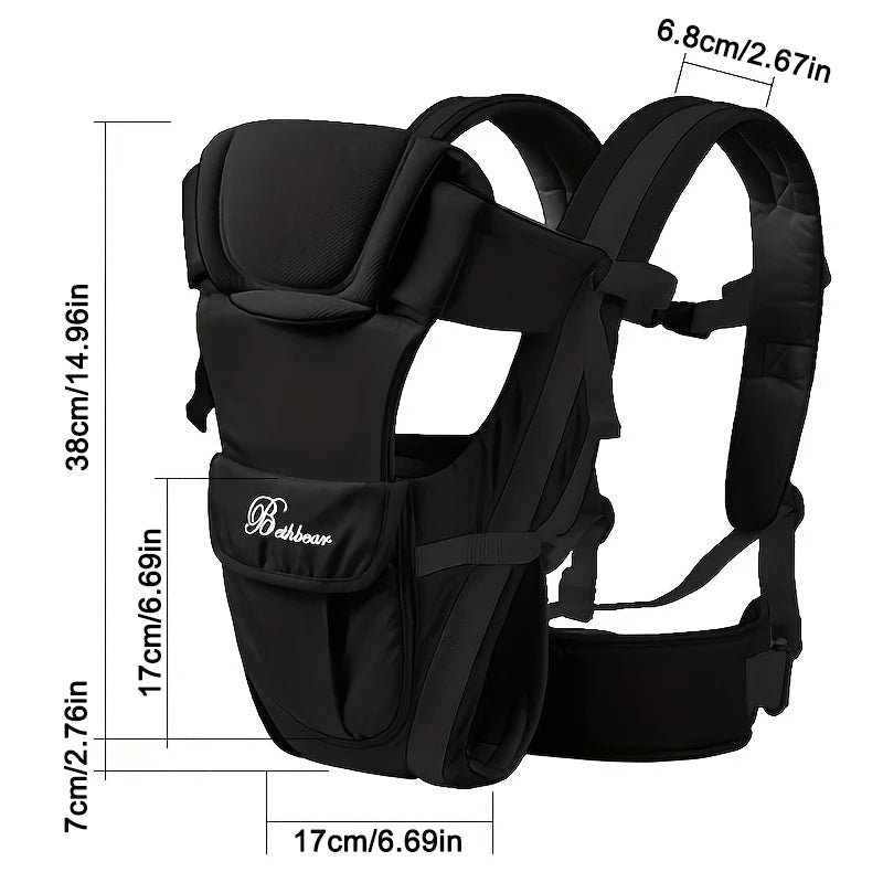Baby Sling Carrier, 4-in-1 Ergonomic Baby Backpack Carrier, Easily Adjustable Baby Carrier Newborn to Toddler Purest Peak