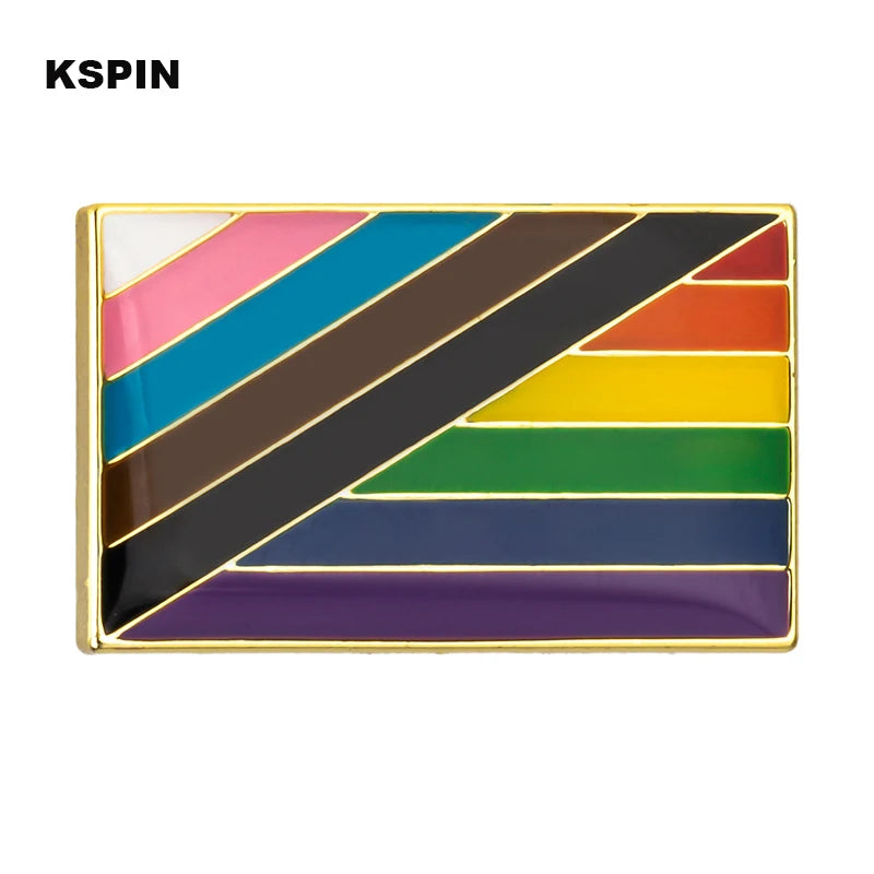 Pride Badge Bisexual Pansexual Brooch Lesbian Pride Pin Flag LGBTQ Gay Flag Lapel Pin Quick Pick Grocers