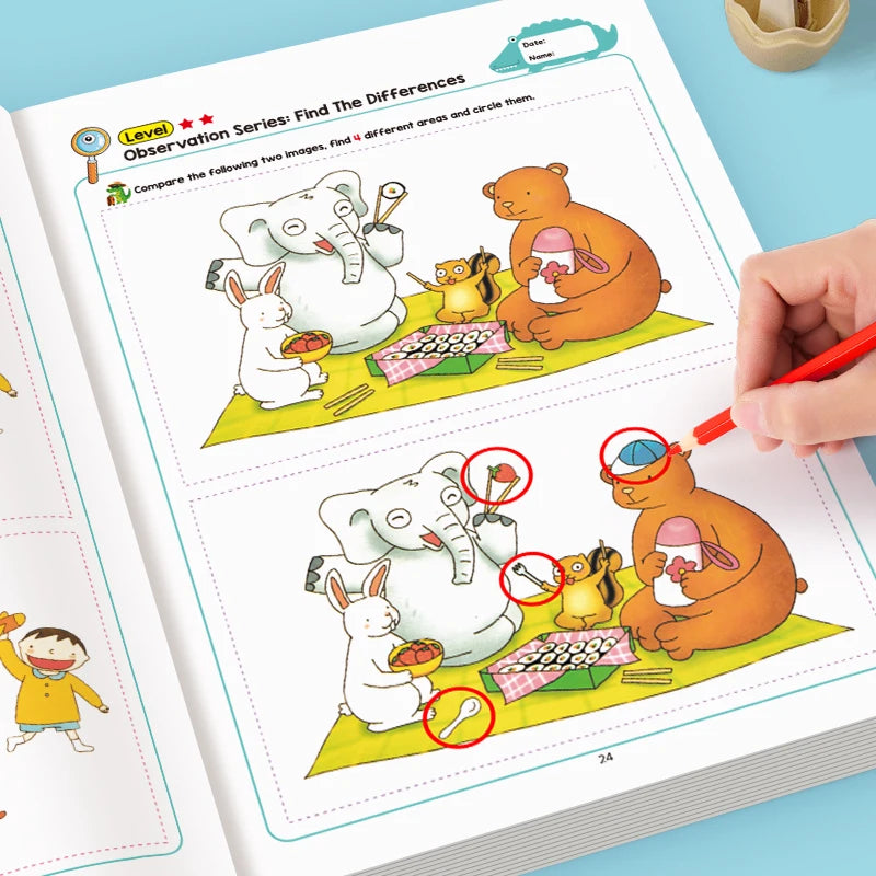 Hidden Differences Activity Book, Featuring 32 Interactive Observation Games and Memory Exercises |   Attention and Concentration Training |   Visual Perception Skills, Focused Attention Games with Numbered Pages |   Find the Quick Pick Grocers